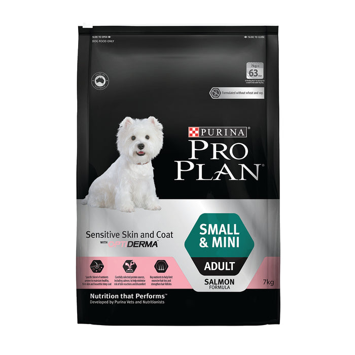 PRO PLAN Adult Small & Mini Sensitive Skin & Coat with OPTIDERMA Salmon Formula Dry Dog Food 2.5kg