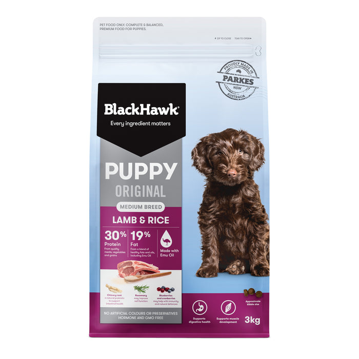 Black Hawk Original Medium Breed Puppy Lamb and Rice