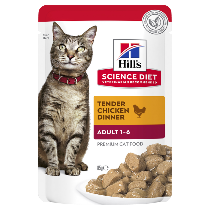 Hill's Science Diet Adult Chicken Cat Food Pouches 12 x 85g