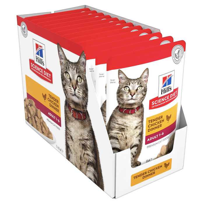 Hill's Science Diet Adult Chicken Cat Food Pouches 12 x 85g
