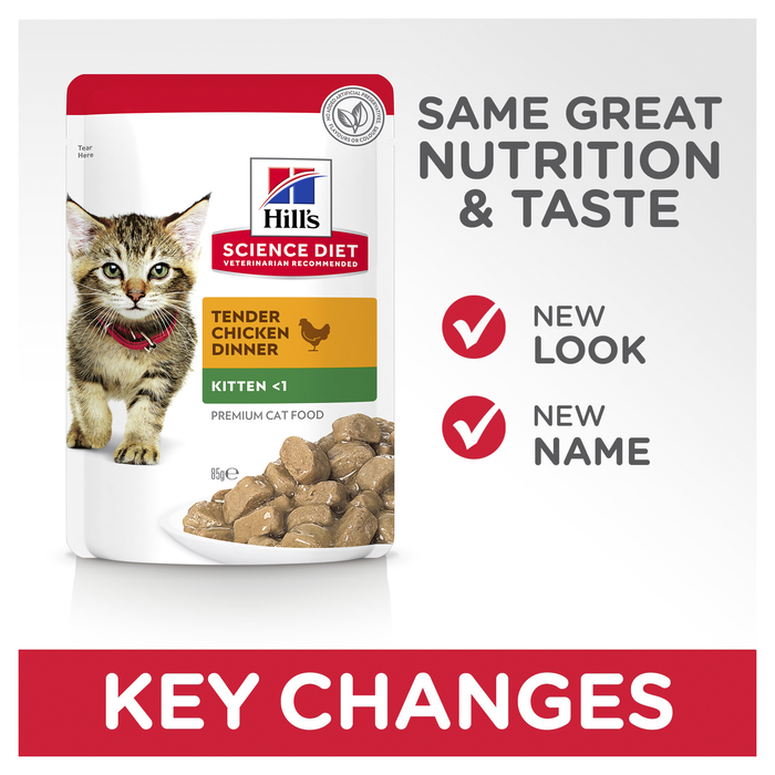 Hill's Science Diet Kitten Chicken Cat Food Pouches 12 x 85g