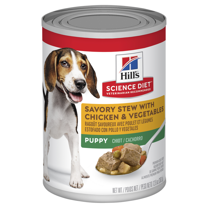 Hill's Science Diet Puppy Savory Stew Chicken & Vegetables Dog Food 12 x 363g cans