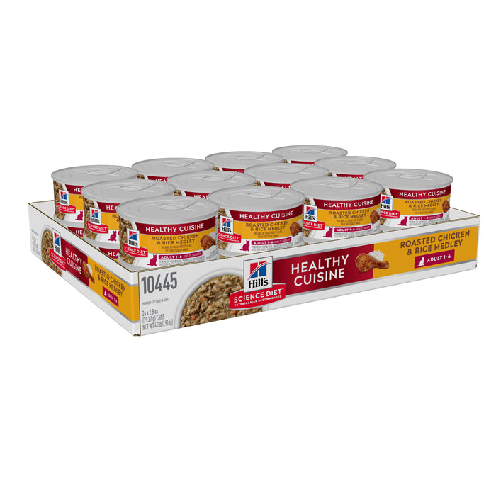 Hill's Science Diet Adult Healthy Cuisine Chicken & Rice Medley Canned Cat Food 24 x 79g cans