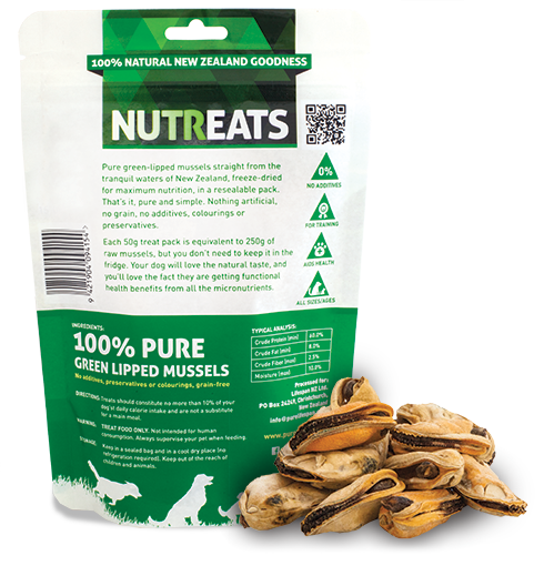 Nutreats Freeze-dried Green-lipped Mussel Dog Treats
