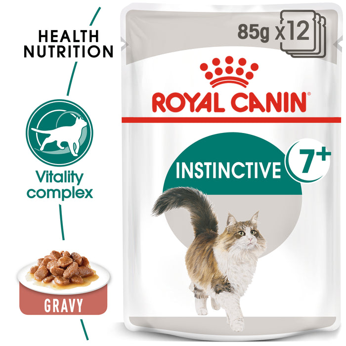 ROYAL CANIN® Instinctive 7+ Gravy Adult Mature Wet Cat Food Pouches 12 x 85g