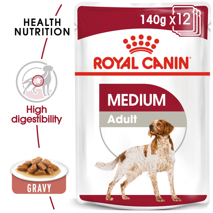 ROYAL CANIN® Medium Adult Wet Dog Food Pouches 10 x 140g