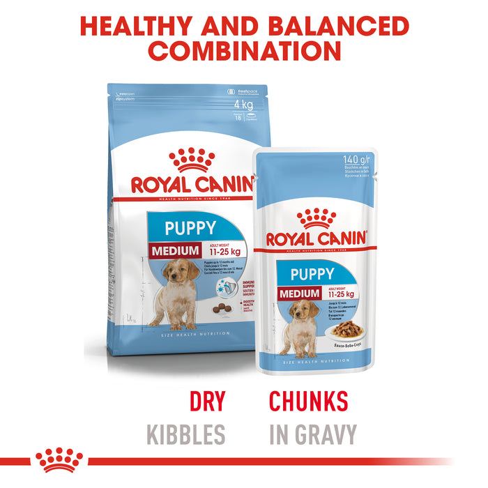 ROYAL CANIN® Medium Puppy Wet Dog Food Pouches 10 x 140g