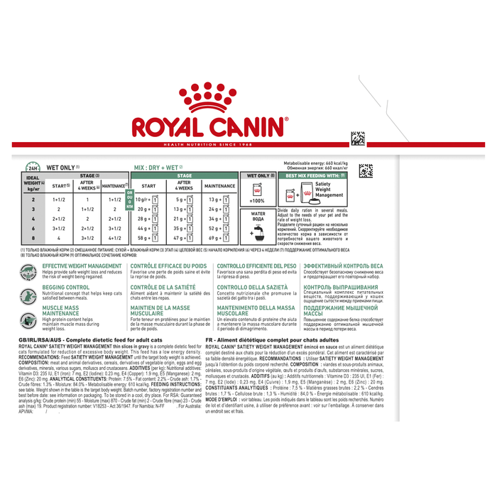 Royal Canin Satiety pouches 12 x 85g