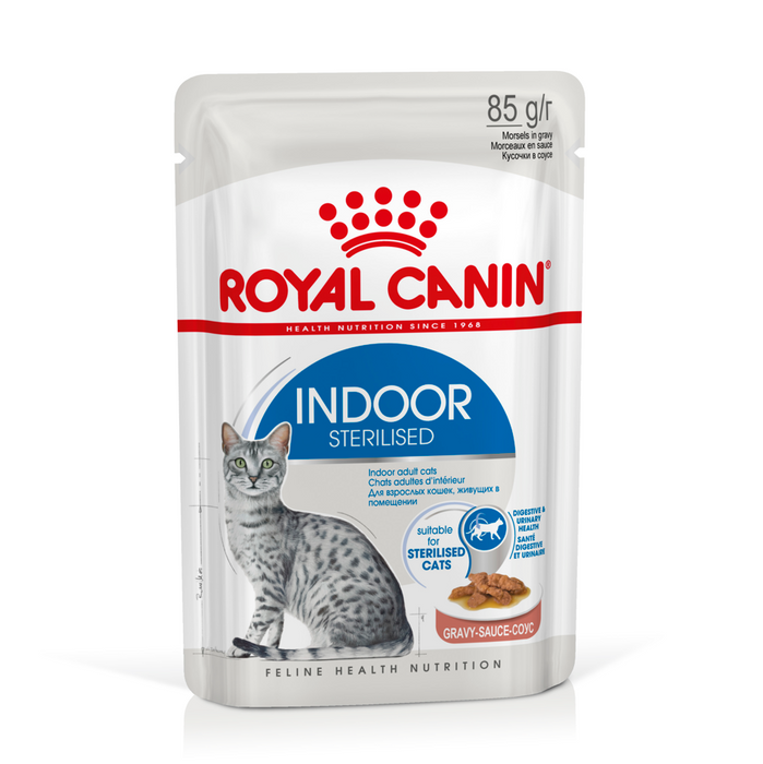 ROYAL CANIN® Indoor Gravy Adult Wet Cat Food Pouches 12 x 85g